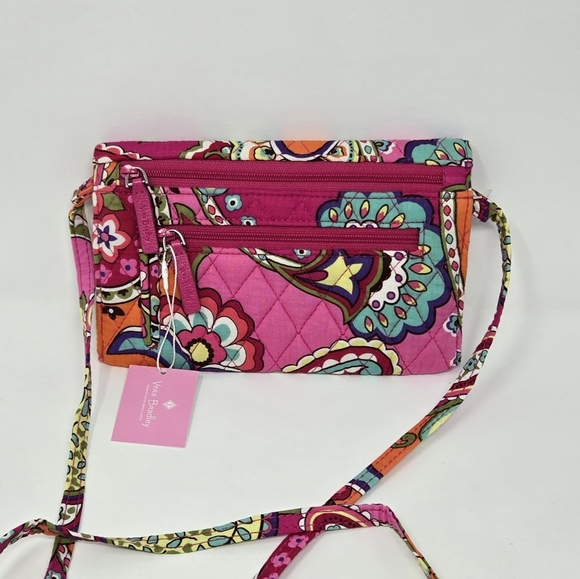 Vera Bradley Crossbody Removable Strap Wallet Purse Pink Floral Card Holder NEW - Picture 5 of 14
